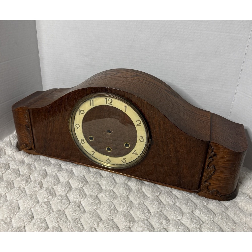 Vintage Art Deco Wooden Mantel Clock Case Shell Body Parts Restore Black Forest